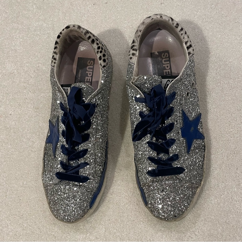 Golden Goose Silver Glitter Sneakers